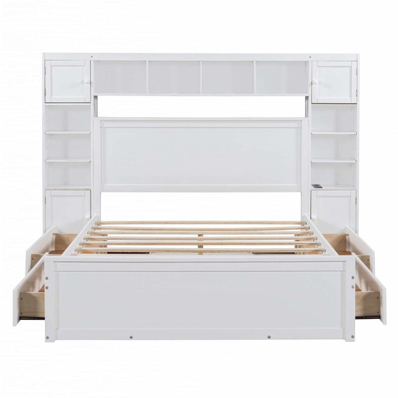 Lit en bois avec douilles, Blanc
