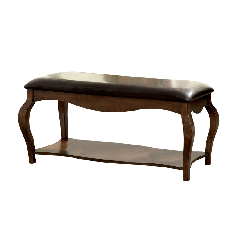Natay Faux Leather Office Bench
