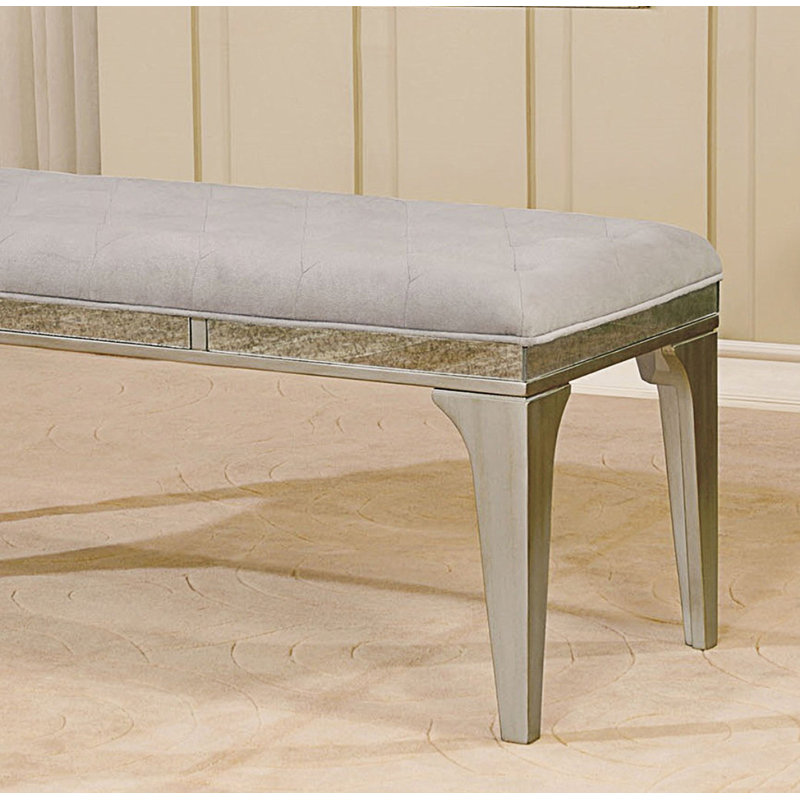 Banc de style transitionnel 1pc avec siège capitonné à boutons