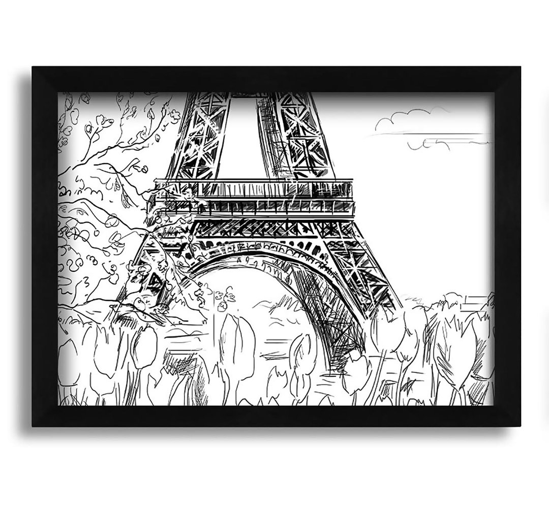 Gerahmtes Leinwandbild Eiffel Tower Close up 1