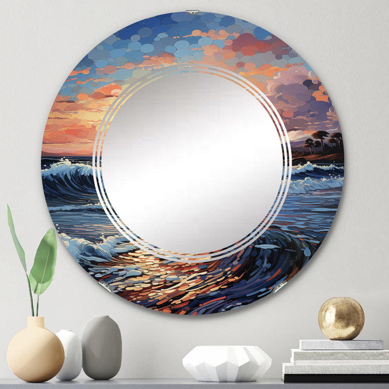 Manokwari - Miroir mural rond, 24 po x 24 po