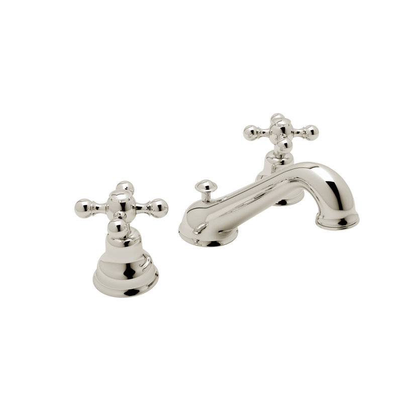 Arcana™ Widespread Lavatory Faucet with C-Spout, Polished Nickel, Cross
