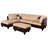 3 - Piece 103.5" Upholstered Fabric& Leather Sectional with Storage Ottoman-1255337008-1255337014