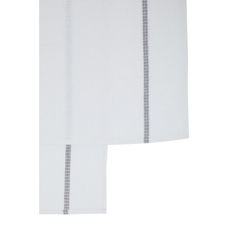 Cotton Waffle Tea Towel Kitchen Towel, White/Grey