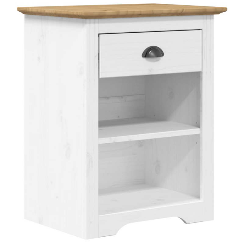 Table de chevet Bodo, Brun / blanc