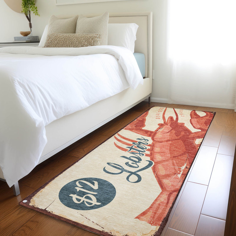 Premium Machine Washable Chikako AMF150 Beige Rug, Runner 2'3" x 7'6"