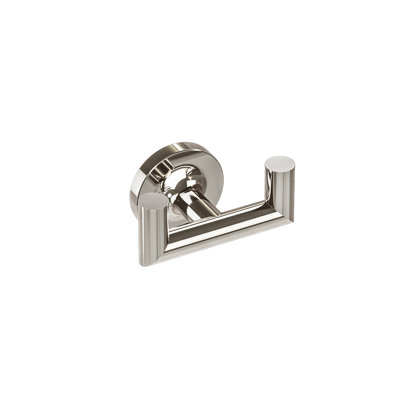 Glow Wall-Mounted Double Towel Hook - Polished Nickel, Premium Brass Construction, Installation Hardware Included