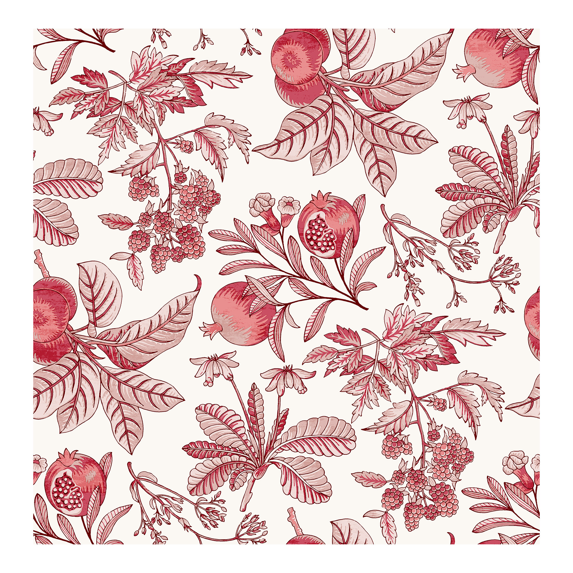 Lucier Fruit Wallpaper, Red
