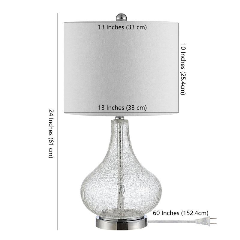 Lampe de table 24 po Odette, Transparent / clair