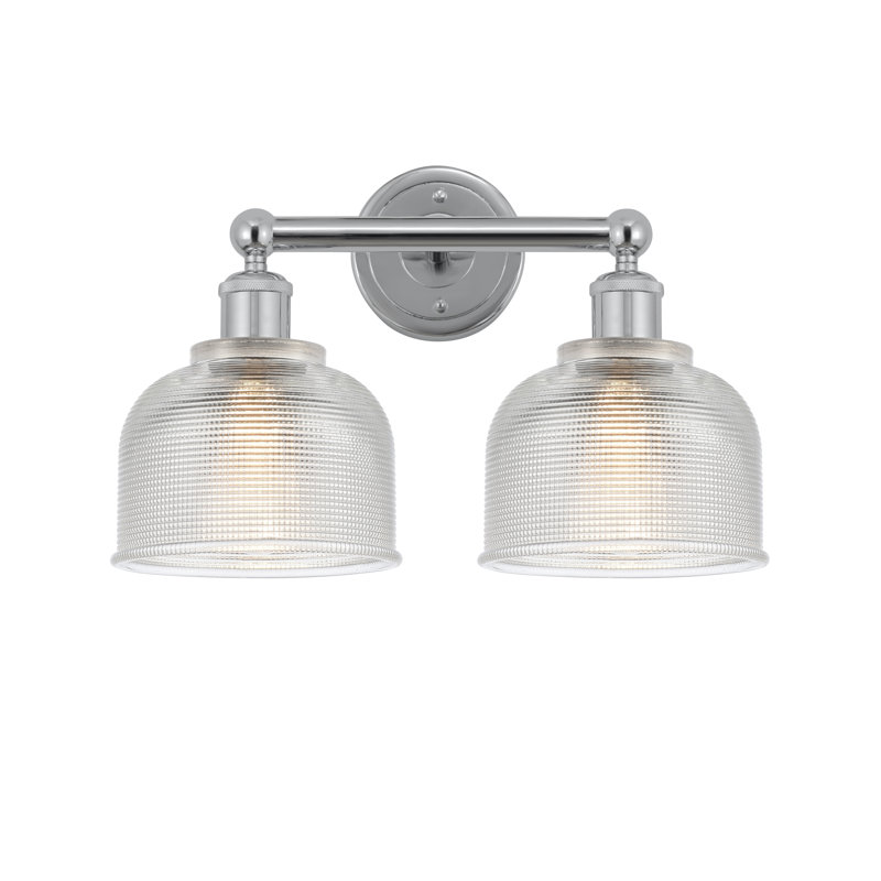 Éclairage pour meuble-lavabo 2 lumières 14,5 pouces Shawnee, Transparent, Chrome poli