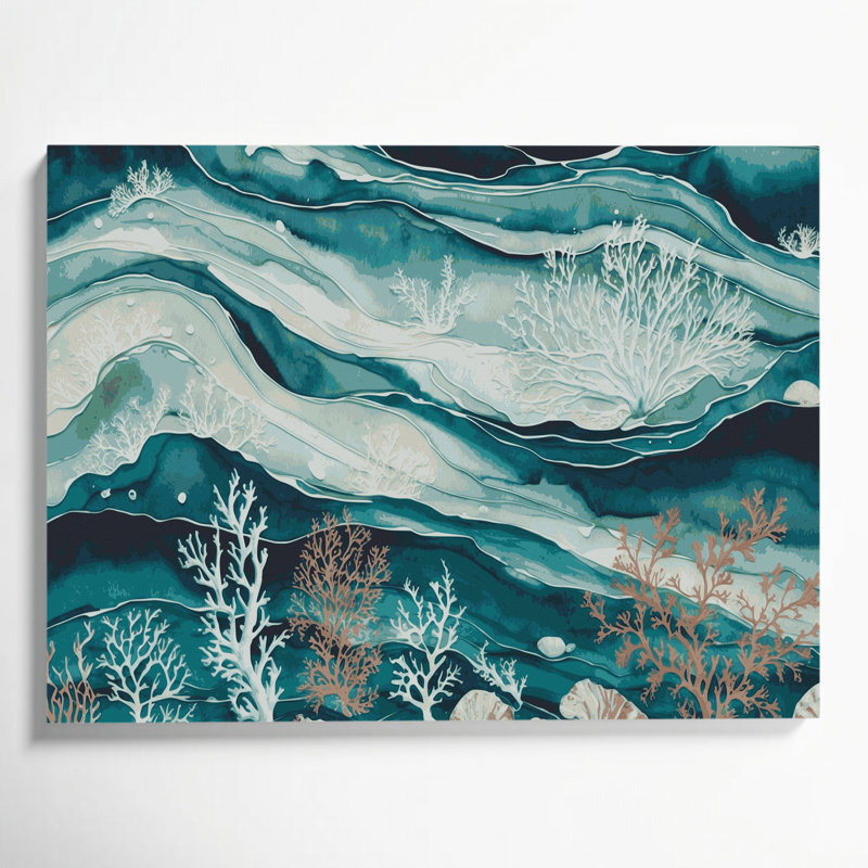 Art mural sur toile bleu, H 24 po x l 36 po
