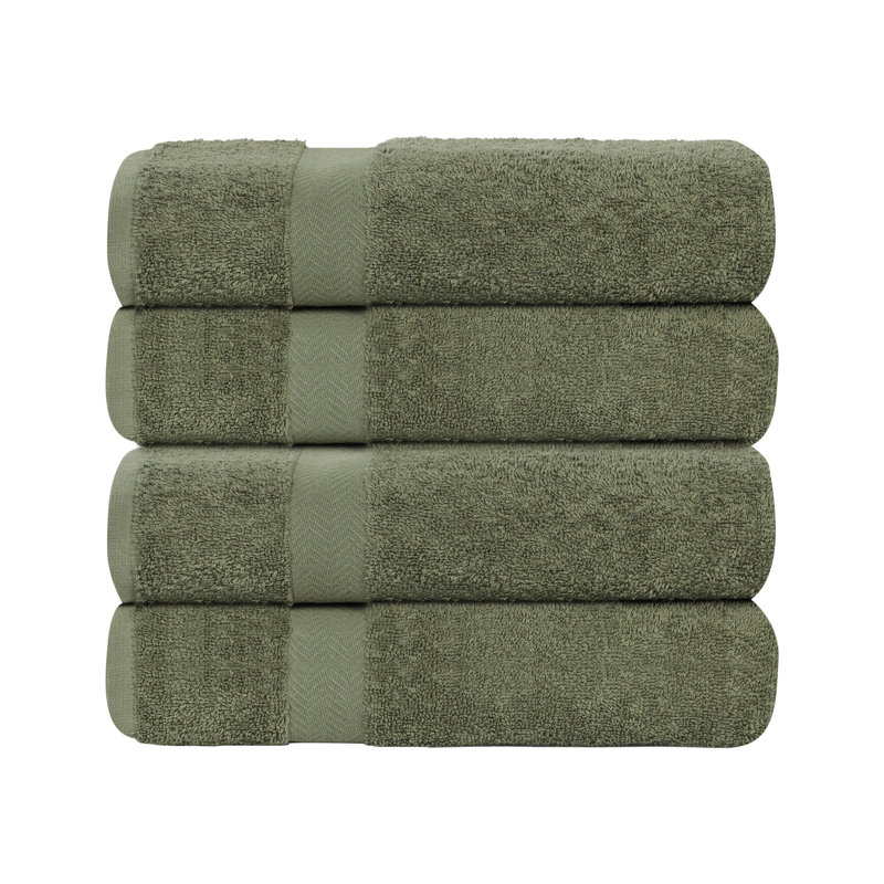 Serviettes de bain légères en coton absorbant à séchage rapide, ensemble de 4, Serviette de bain - paquet de 4, Vert