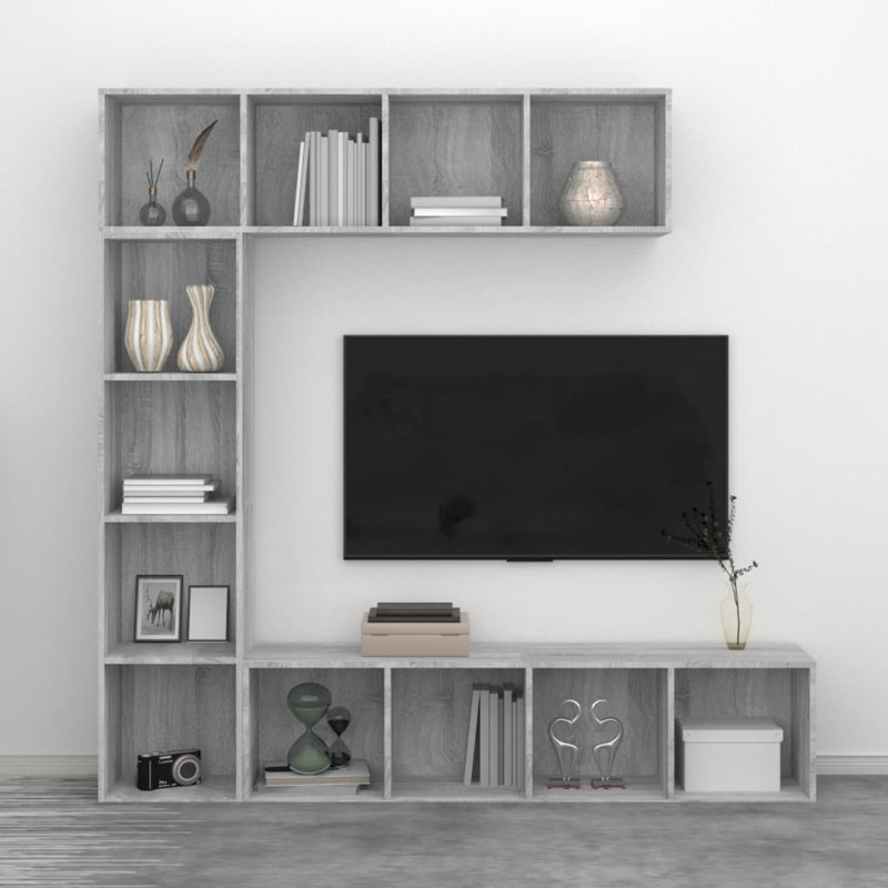 Bazar 180cm H x 180cm W Book Cabinet Bookcase, Grey Sonoma
