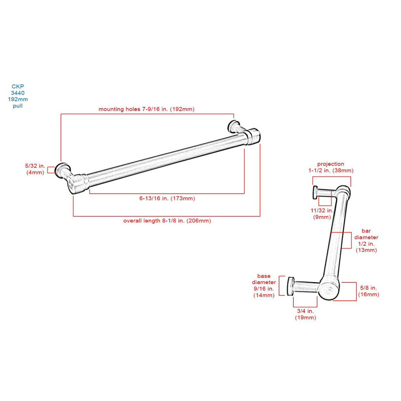 Origins 7 9/16" Center Bar Pull