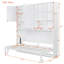 Lit escamotable simple simple avec armoire supérieure, tablettes, lit pliable peu encombrant avec lumière DEL et USB, blanc-581612615