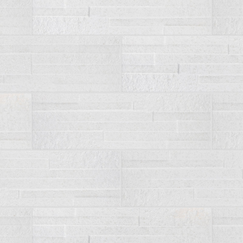 Tikal 7" x 20" Ceramic Stone Look Wall Tile, White