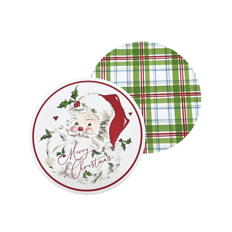 Red Hat Santa Beaded Coaster Set