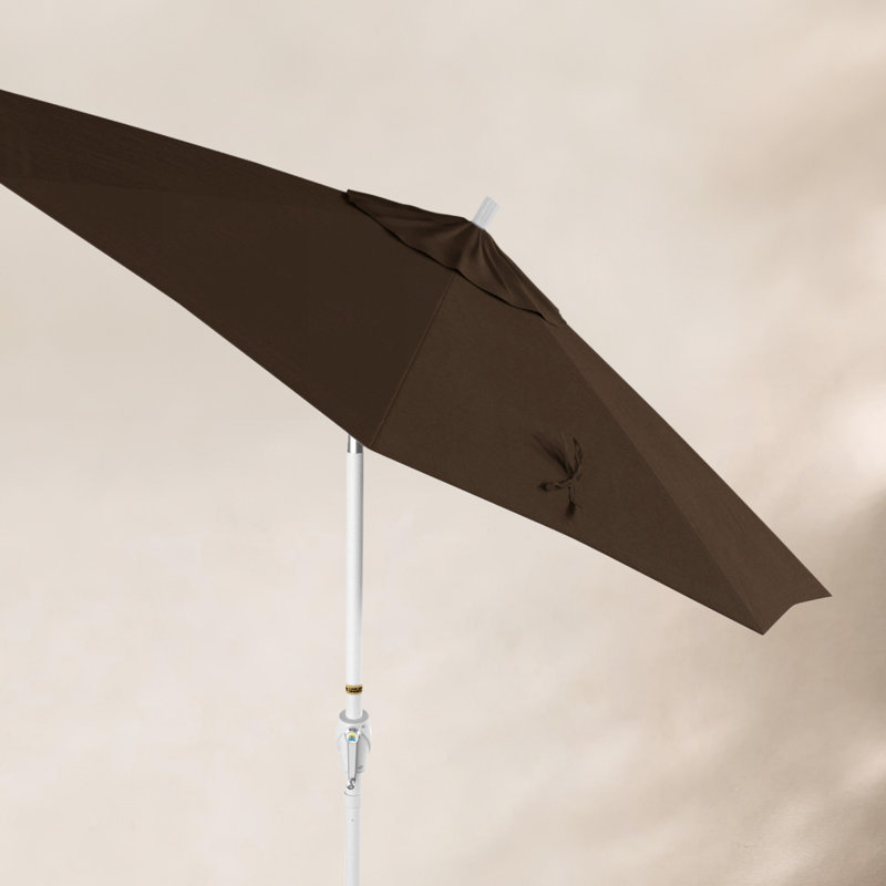 Parasol de marché 7,5', Sunbrella®, Blanc, Toile Sunbrella® brun baie