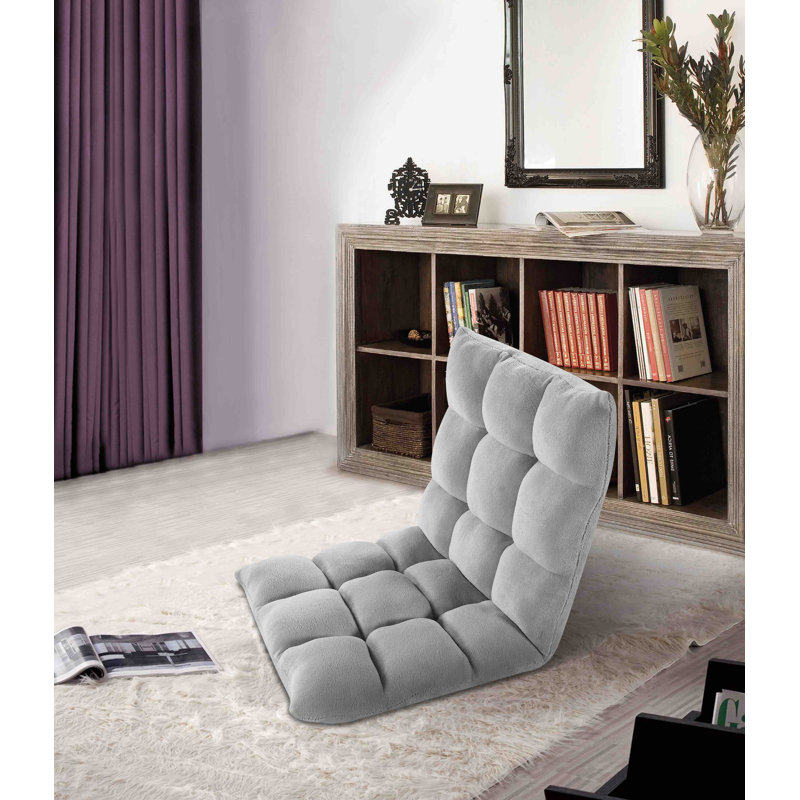 Ebern Designs Adjustable Reclining Floor Game Chair, Grey