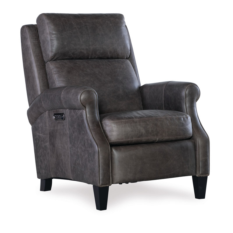 RC Leather Recliner, Saddlebag Lead Genuine Leather
