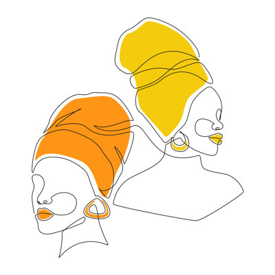 Minimalistic Modern Female Portrait by Olga Ubirailo - Wrapped Canvas Print