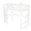 Lit mezzanine simple en bois avec bureau intégré, garde-corps et échelle-2128823704