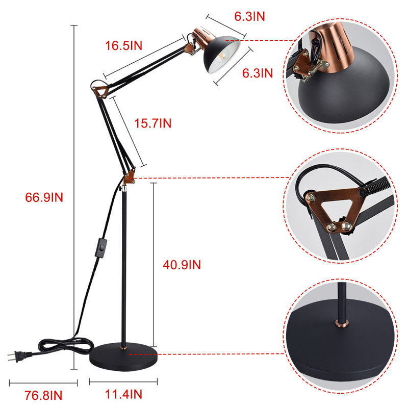 Lampe de travail sur pied 67 po