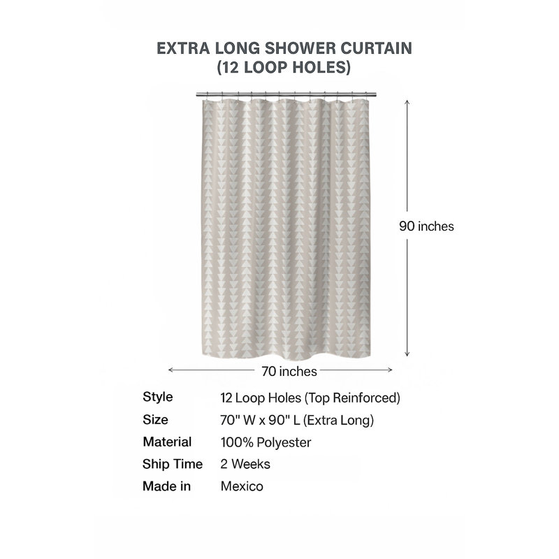 Rideau de douche Tribal Arrows, Taupe Geometric 8