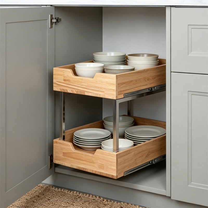 Armoire de rangement coulissante en bois Essential