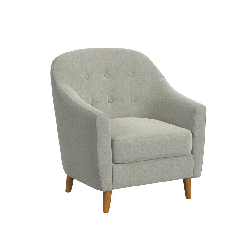 Fauteuil rembourré Briteny, Polyester gris