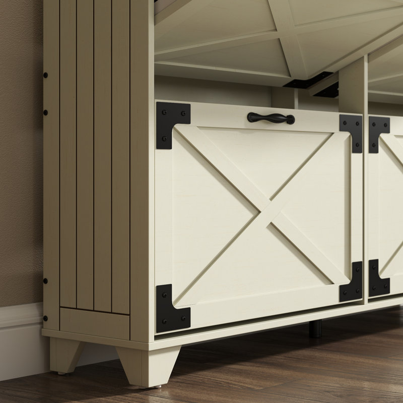 Armoire de rangement pour chaussures 24 paires avec 4 tiroirs rabattables