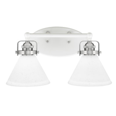 Easton 2 Light Bath Bar With 7" Muslin Glass