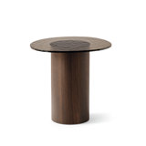 Mushroom Pedestal End Table with Wooden Base