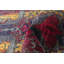 Tapis décoratif en laine de conception unique en laine noué à la main bleu marine/rouge foncé/jaune 6 pi x 9 pi 9 po Brufsky New Age Lahore