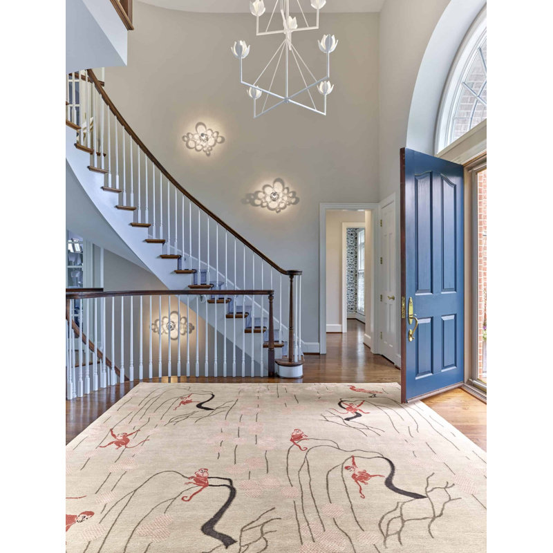 Saru Area Rug in Taupe/Walnut/Ivory, Runner 3' x 12'