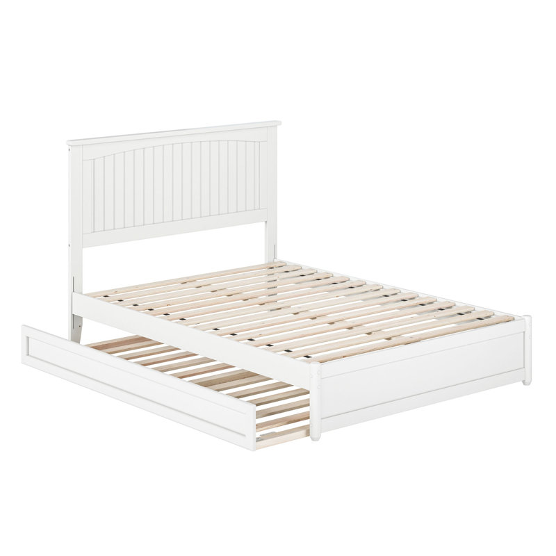 Lit plateforme avec lit gigogne et lit gigogne Darlean, White, Full