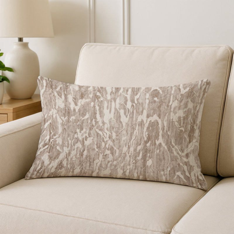 Coussin décoratif intérieur et extérieur Modern, Gris abstrait 7, Rectangle H 18 po x l 25 po