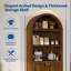 72" Tall Wood Arched Storage Cabinet – 5-Shelf Kitchen Pantry Cabinet with Doors & Open Shelves, Versatile Standing Bookcase & Cupboard-1378327271