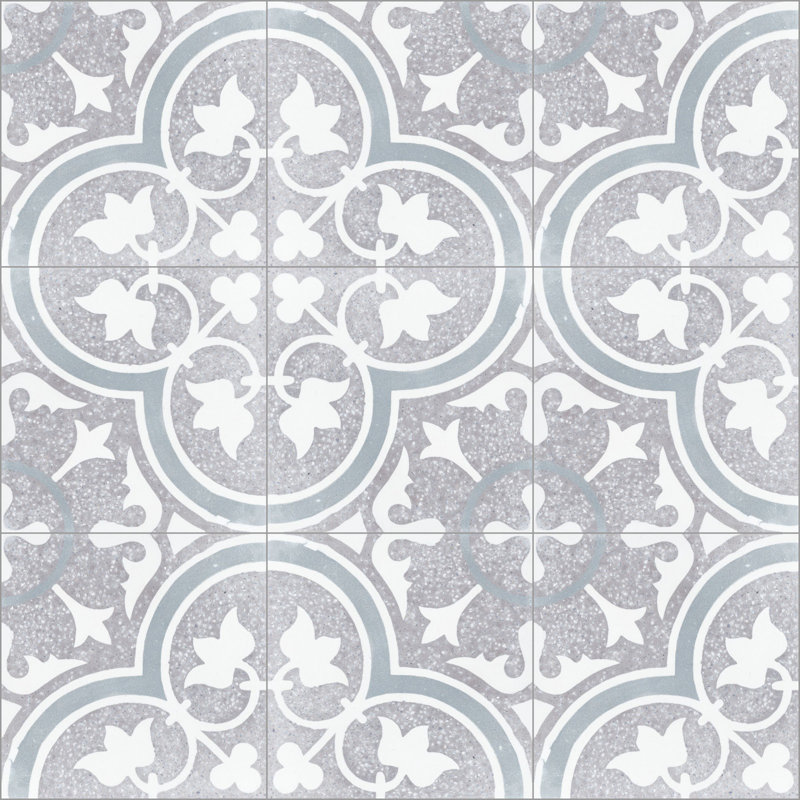 Tulips 8" x 8" Cement Patterned Wall & Floor Tile, Holland Terrazzo