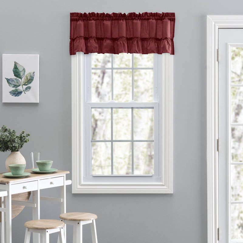 Ellis Ruffled Window Valance, Merlot