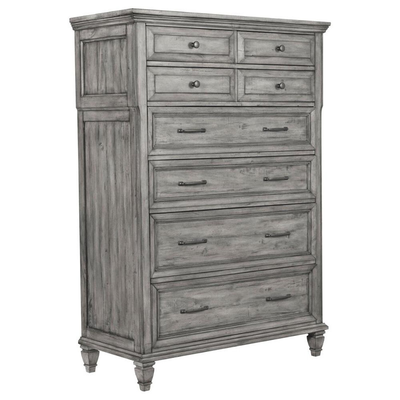 Commode 8 tiroirs l 44 po, gris