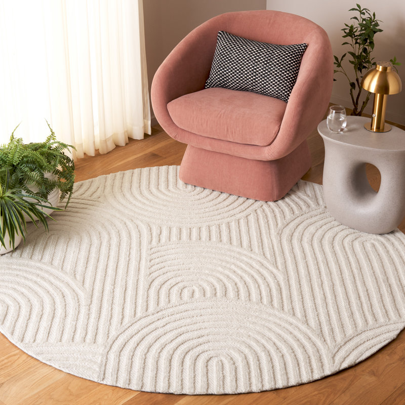 Ezekial Southampton Hand Tufted Performance Abstract Rug, Round 6'