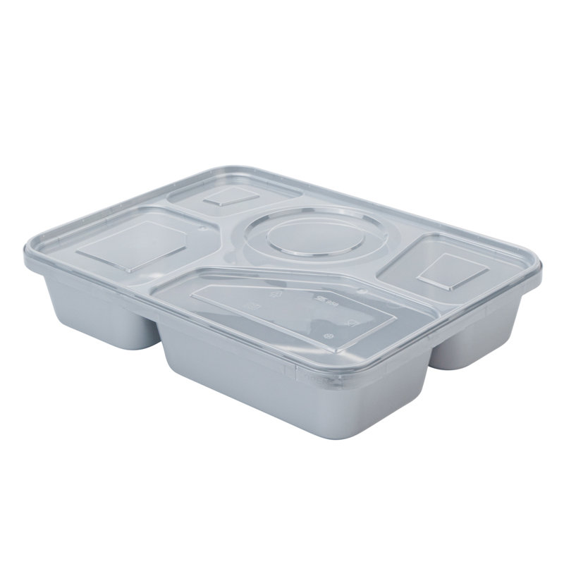 Restaurantware-Futura 63 Ounce Meal Prep Containers With Lids, 100 Tamper-Evident To Go Containers - Microwavable, Disposable, Silver Plastic Food Containers With Lids, For Take Out or Lunches