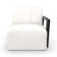 Chaise de patio modulaire moderne rembourrée à accoudoir droit avec structure ouverte en aluminium et coussin Sunbrella-2055682069
