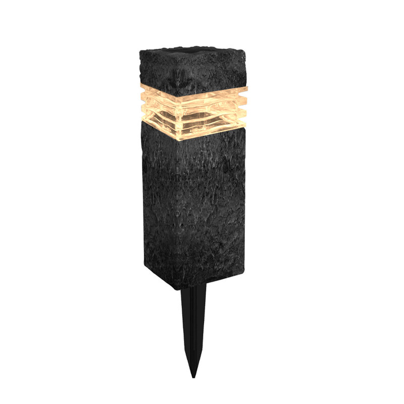 Charcoal Solar Powered Integrated LED Pillar Light