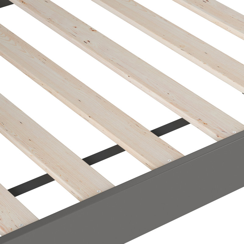 Lit de jour simple en bois massif Amalya, gris