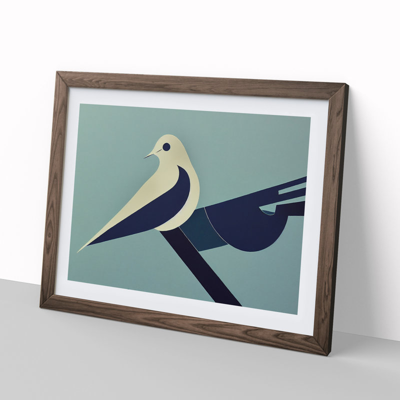 Dove Bird - Framed Print, 34cm H x 46cm W, Walnut Framed