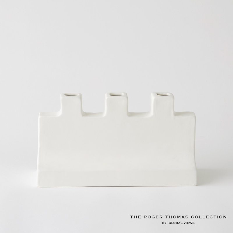 Icon Wide Vase-Matte White-Lg