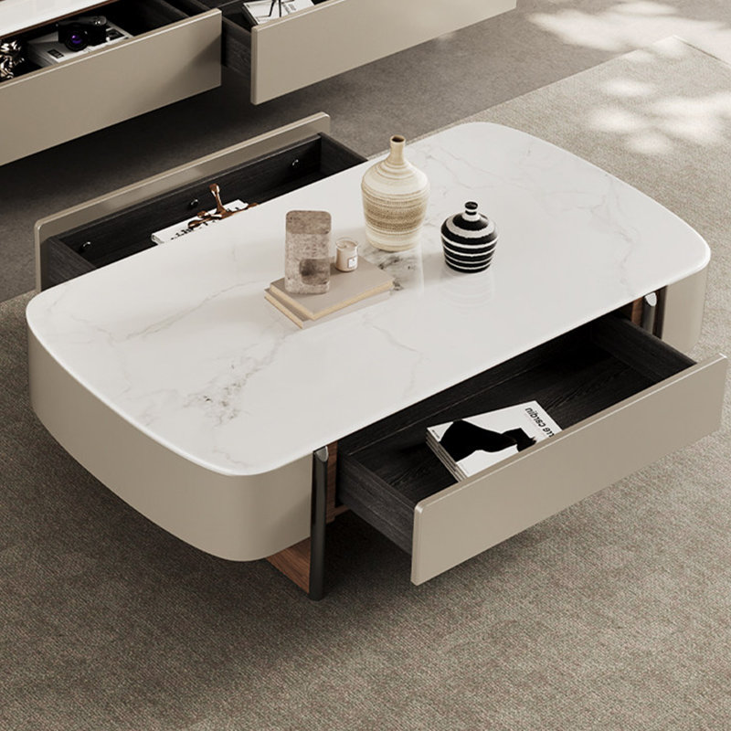 Table basse minimaliste de style moderne avec rangement