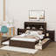Lit plateforme double avec tablettes coulissantes-1425942185